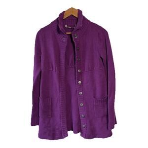 Athleta Woman’s Purple‎ Open Front Cardigan XS Oversized Cashmere Cotton Comfort